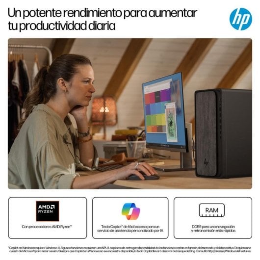 HP OmniDesk Desktop M02-0013ns AMD Ryzen 5 8500G 16GB 1TB SSD Radeon Windows 11 Wi-Fi 6