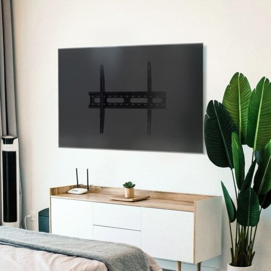 Support TV TooQ LP1082F-B mural fixe 37-80" acier noir, ultra fin 45kg