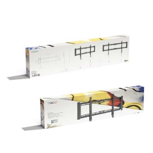 Support TV TooQ LP1082F-B mural fixe 37-80" acier noir, ultra fin 45kg