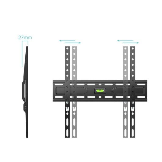 Support mural TV TooQ LP1030F-B 32"-75" acier noir installation fixe