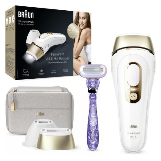 Depilatore IPL Braun Silk-expert Pro 5 PL5157 Oro Bianco Accessori Precisione