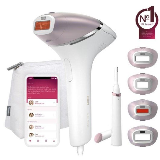 Depilatore IPL Philips Lumea Prestige BRI949/00 SenseIQ 5 Livelli Rosa Bianco