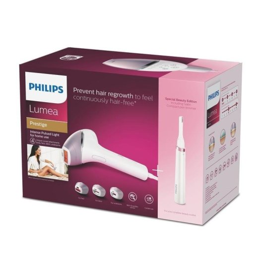 Depilatore IPL Philips Lumea Prestige BRI949/00 SenseIQ 5 Livelli Rosa Bianco