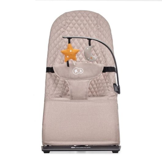 Hamaca de bebé Kinderkraft MIMI beige respaldo ajustable plegable juguetes