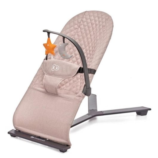 Hamaca de bebé Kinderkraft MIMI beige respaldo ajustable plegable juguetes