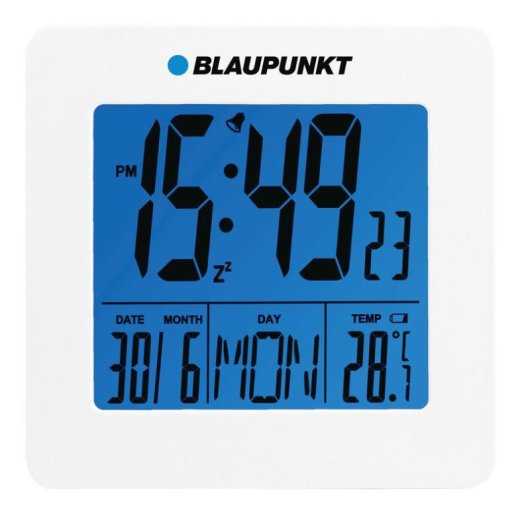 Despertador Blaupunkt CL02WH Branco LCD Iluminação Azul Calendário Termómetro