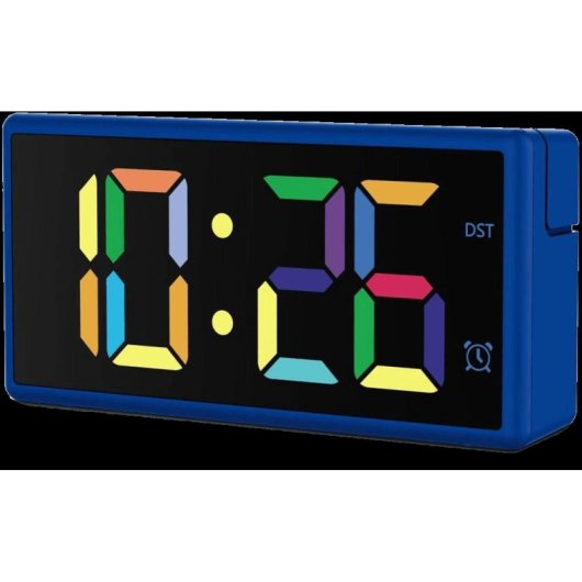 Despertador Hama Ibiza Digital Ecrã Multicolor Ajustável Carga USB Azul