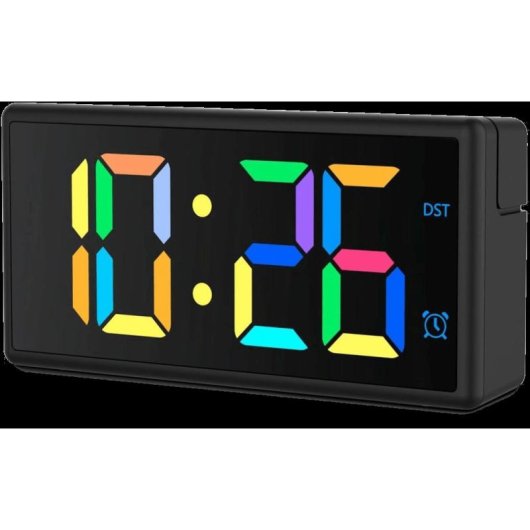 Despertador Hama Ibiza Digital Ecrã Multicor Carga USB/Pilha Preto