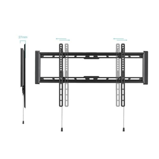 Support TV mural TooQ LP1083F-B 37-80 pouces acier ultra-fin noir