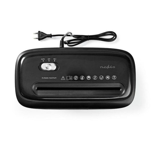 Papier Shredder NEDIS PASH120BKA4 12L Cross Cut DIN P-4 Kompakt