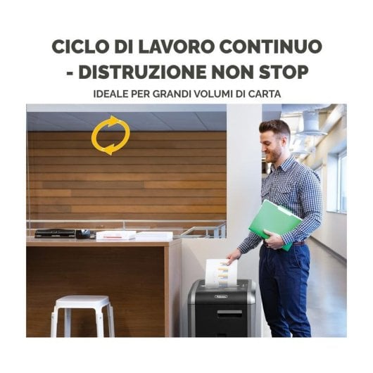 Aktenvernichter FELLOWES 225Mi Mikroschnitt 14 Blatt 60 L Anti-Stau Schwarz