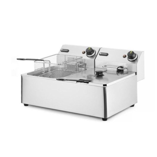 Friggitrice Hendi 205853 12L 6600W Doppia Vasca Acciaio Inox Zona Fredda