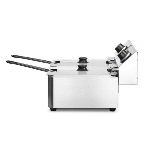 Friggitrice Hendi 205853 12L 6600W Doppia Vasca Acciaio Inox Zona Fredda