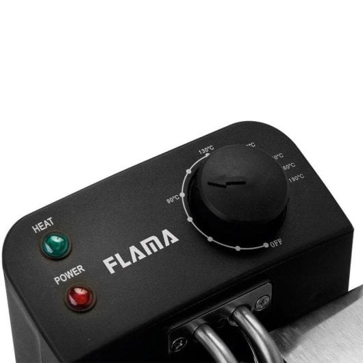 Freidora tradicional FLAMA 636FL 3 L 2200W de acero inoxidable con regulación de temperatura