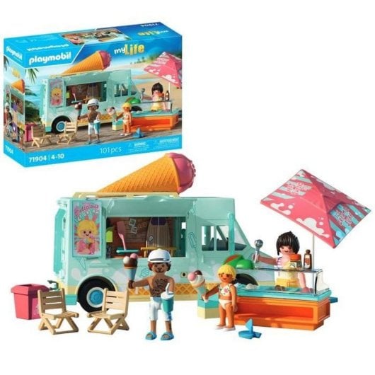 Conjunto Playmobil My Life 71904 Caravana de Gelados Retro com Figuras e Acessórios
