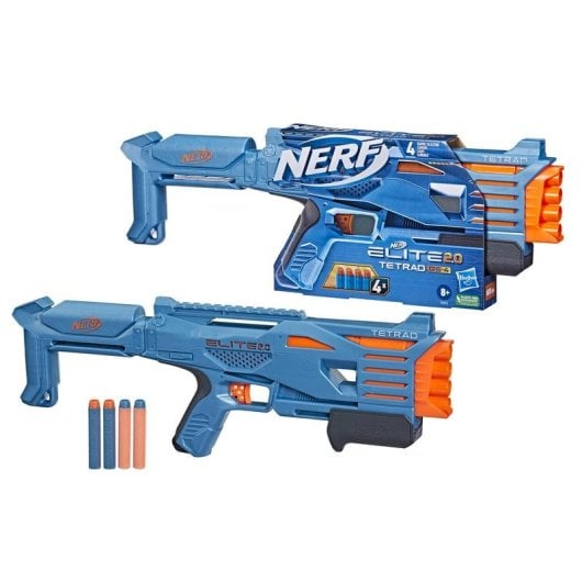 Pistolet de jeu HASBRO Nerf Elite 2.0 Tetrad QS-4 4 tirs recharge frontale