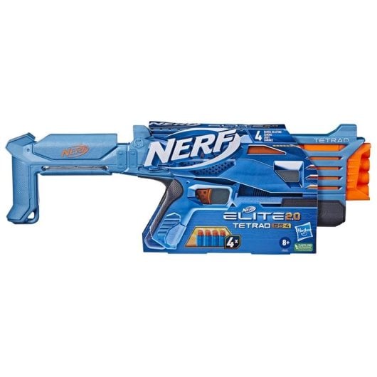 Pistolet de jeu HASBRO Nerf Elite 2.0 Tetrad QS-4 4 tirs recharge frontale