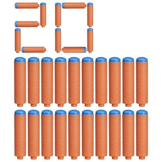 Recharge Nerf F8640EU4 20 fléchettes Bleu Orange pour pistolets jouets