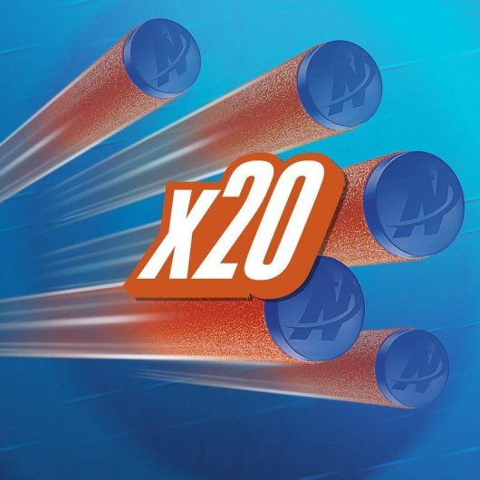 Recharge Nerf F8640EU4 20 fléchettes Bleu Orange pour pistolets jouets