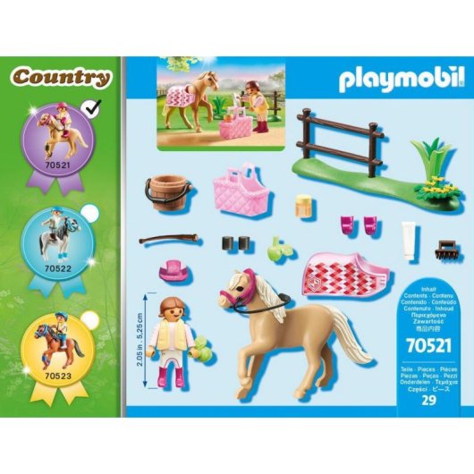 Figura Playmobil Country Poni Alemán Multicolor Plástico para montaje