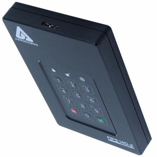 Disco Duro Apricorn Aegis Fortress L3 2TB HDD 5400rpm USB 3.2 Proteção PIN e AES
