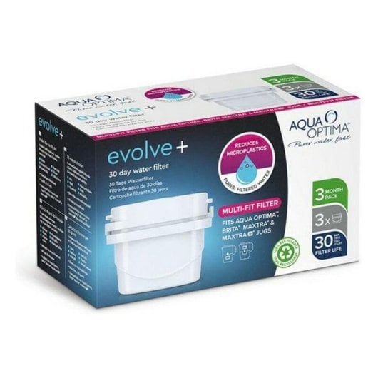 Filtro de água Aqua Optima Evolve Cartuchos Compatível Jata 3 Unidades Branco