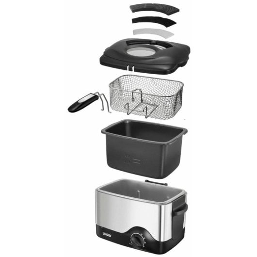 Freidora traditionell UNOLD 58615 1.5L 1200W mit Sichtfenster und Rezeptbuch