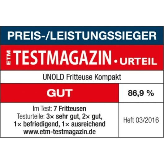 Freidora traditionell UNOLD 58615 1.5L 1200W mit Sichtfenster und Rezeptbuch