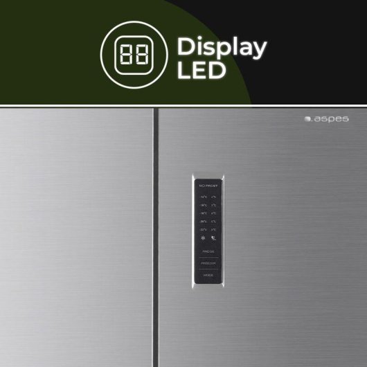 Frigorífico Americano Aspes A418801ENFDX No Frost 180cm 362L E Inox