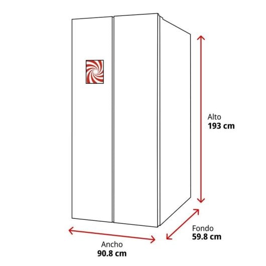 Frigorífico Americano INFINITON SBS-535A93XEB No Frost 193cm 508L E Inox