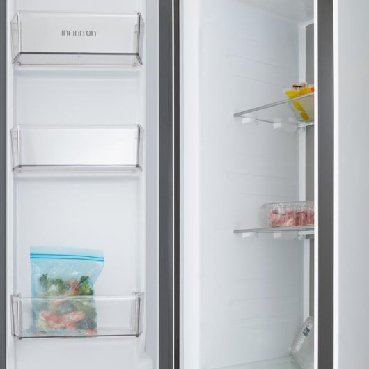 Frigorífico Americano INFINITON SBS-630A85NEG Total No Frost 185cm 540L E Preto