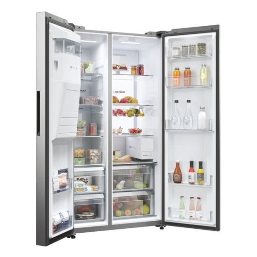 Frigorífico Americano Haier HSW79F18CIMM No Frost 178cm 601L C Inox WiFi