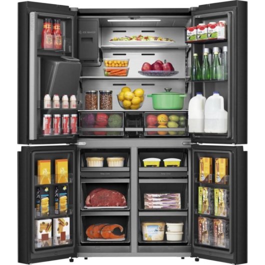 Réfrigérateur Américain Hisense RQ760N4SBFE No Frost 179 cm 584 L E Noir Acier Inox Wifi