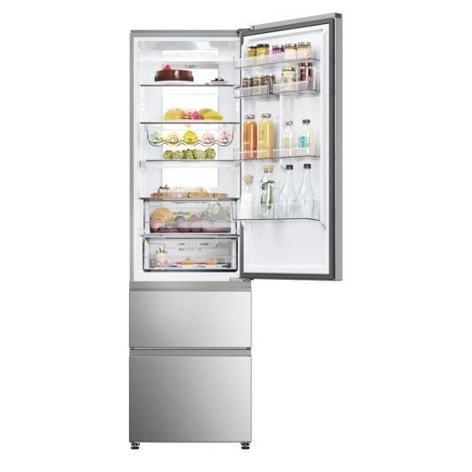Frigorífico Combi Haier HTW7620ANMG No Frost 205cm 414L A Inox WiFi IA
