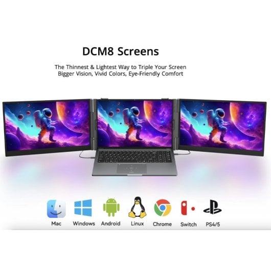 Moniteur Blackview DCM8 15,3 pouces, Full HD 60 Hz, double port USB-C, charge inversée 100 W