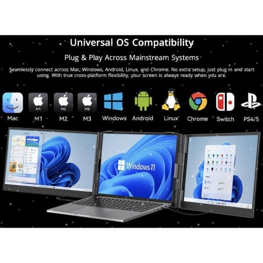 Moniteur Blackview DCM8 15,3 pouces, Full HD 60 Hz, double port USB-C, charge inversée 100 W