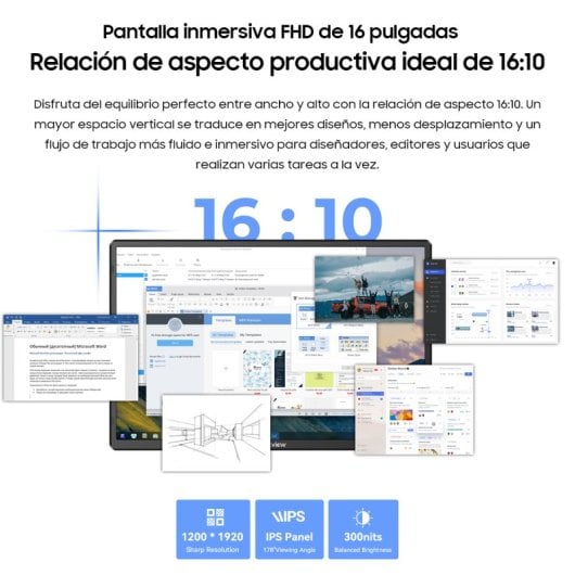 Tableau 9 Écran portable 16" FHD 100 W Charge inversée