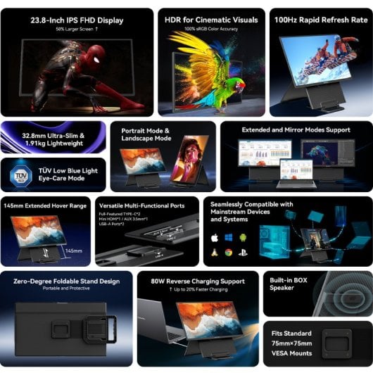 Monitor portátil Blackview Table 10 de 23,8" IPS FHD