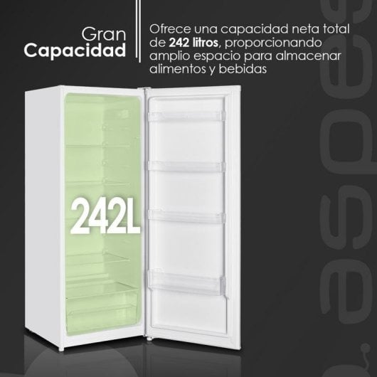 Frigorífico Uma Porta ASPES AR145501E Defrost 143 cm 242L E Branco