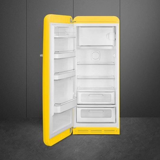 Frigorífico Una Puerta SMEG FAB28LYW6 Defrost 153cm 270L C Amarillo Retro