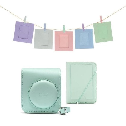 Kit para Câmara Fujifilm Instax Mini 12 Verde Funda Poliuretano e Acessórios