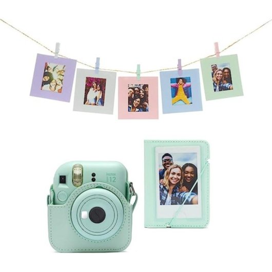 Kit para Câmara Fujifilm Instax Mini 12 Verde Funda Poliuretano e Acessórios