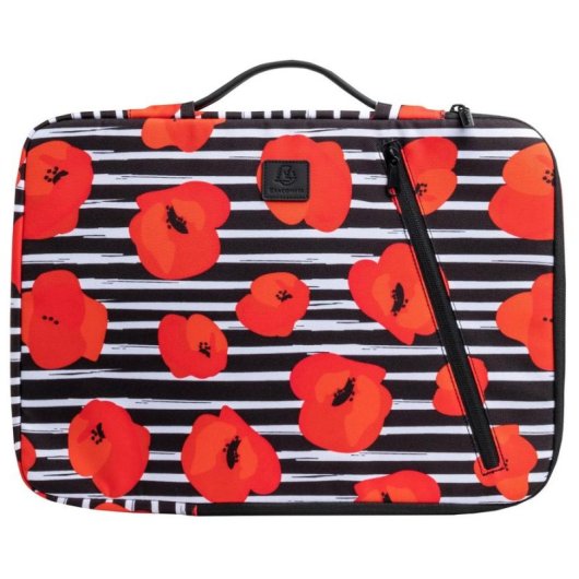 Notebook Tasche Exacompta Mohnblume Sleeve Case bis 16 Zoll Recycelt Schwarz Rot