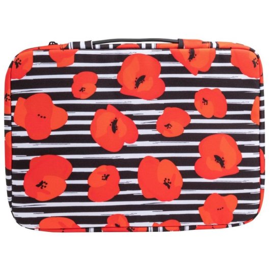Notebook Tasche Exacompta Mohnblume Sleeve Case bis 16 Zoll Recycelt Schwarz Rot