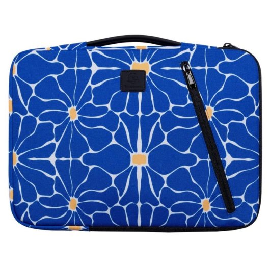 Notebook-Hülle Exacompta Flower 14" Blau Weiß Polyester Recycling Griff
