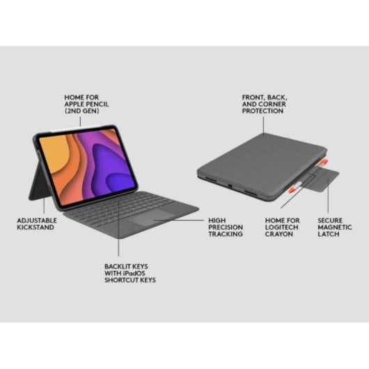 Clavier Logitech Folio Touch QWERTY Nordique Trackpad rétroéclairé iPad Air