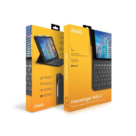 Tastiera per tablet ZAGG Messenger Folio 2 spagnolo per Apple iPad 10.2" 10.5" Bluetooth