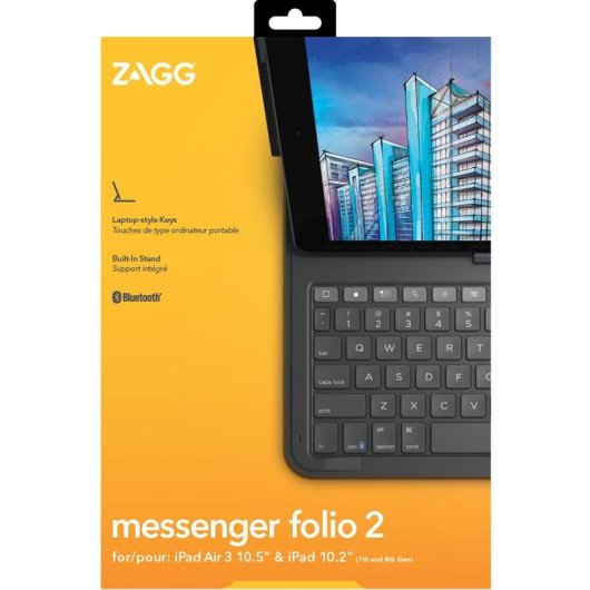Tastiera per tablet ZAGG Messenger Folio 2 spagnolo per Apple iPad 10.2" 10.5" Bluetooth
