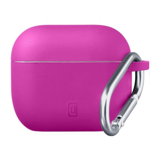 Funda Cellularline Bounce AirPods Pro 3 Silicona Rose Gancho Antichoc