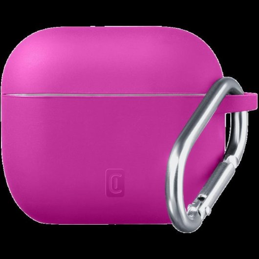 Funda Cellularline Bounce AirPods Pro 3 Silicona Rose Gancho Antichoc
